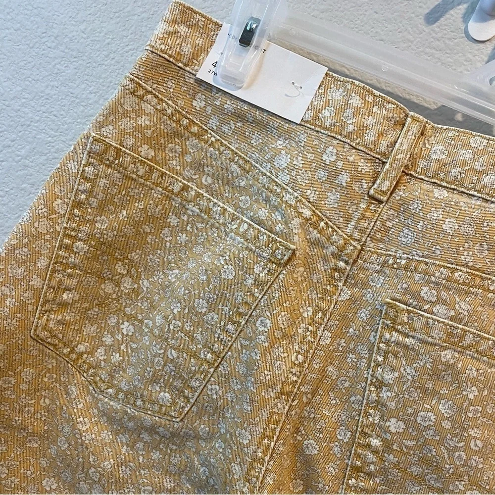 New American Eagle 90’s Straight Denim Jeans Size 4 Trendy Butter Yellow - Picture 7 of 11